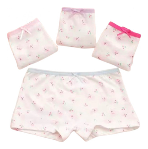 Set De 4 Calzones Tipo Bóxers De Niña De Algodón, Conejito