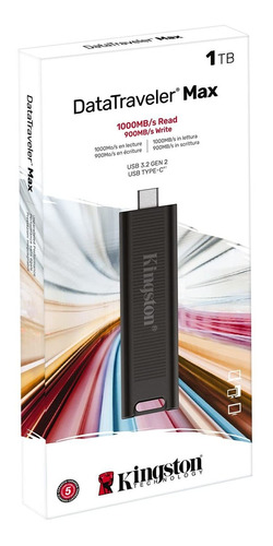 Imagen 5 de 6 de Pendrive De 1 Tb Kingston Datatraveler Max Usb-c With Usb 3.