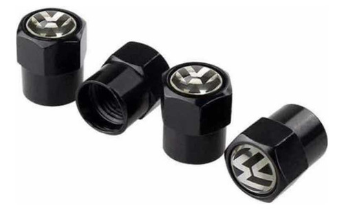Tapa Válvulas De Rueda Volkswagen Negros X4