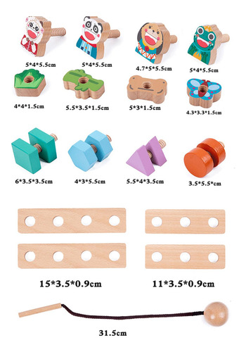 Juego De Construcción De Tornillos De Juguete Con Panda