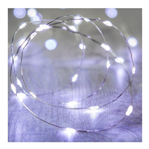 Tira Micro Led Cable Hilo Alambre Luces Led A Pila 5 Metros