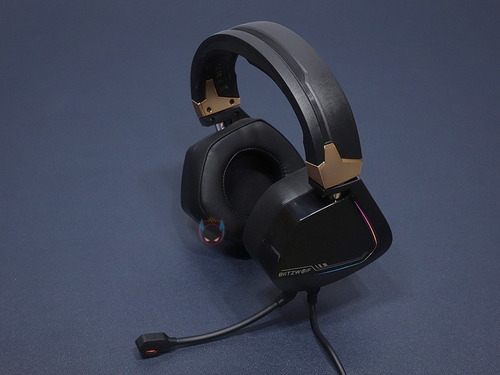 Headset Blitzwolf® Bw-gh2 Fone De Ouvido Gamer Com Microfone Cor Preto Cor Da Luz Conforme Imagens