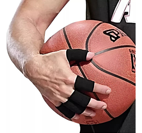 Protector De Dedos Deportivo Básquet Vóley Alivia El Dolor Negro Ajustable