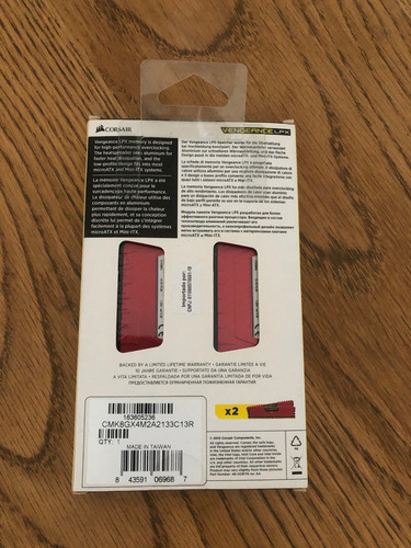 Memória Ram 8gb (2x4) 2133mhz Ddr4 Corsair Vengeance
