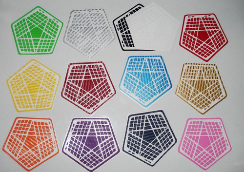 Cubo Rubik Stickers Pentaminx En Fibra De Carbono Lo Maximo