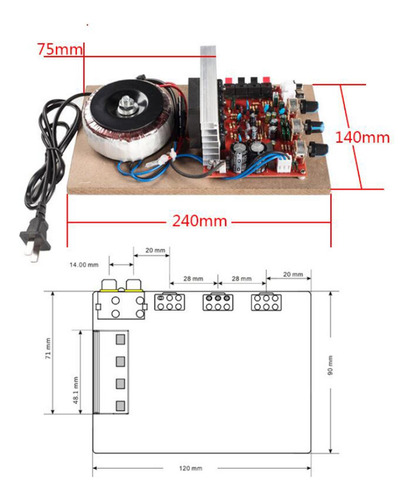 Amplificador De Potencia De Audio De 220v/200w Bluetooth Usb