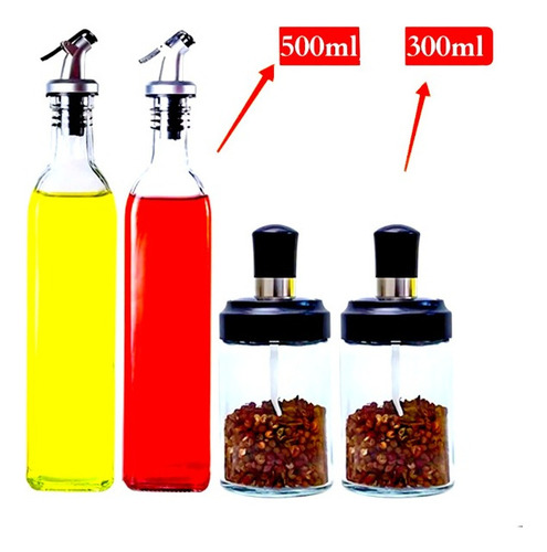 Ph 2 Dispensador Botella Para Aceite Con 2 Especiero