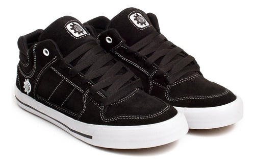 Tenis Casta Modelo Fidel Color Negro Gamuza Talla #22