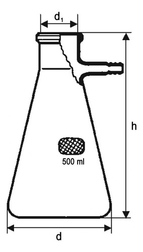 Imagem 2 de 3 de Kitassato Vidro Com Saída Lateral 250ml Kitazato Kitasato