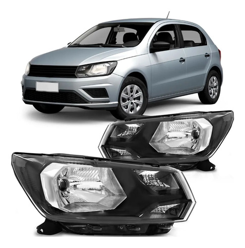 Par Farol Saveiro Gol G8 2018 19 2020 Máscara Negra Simples