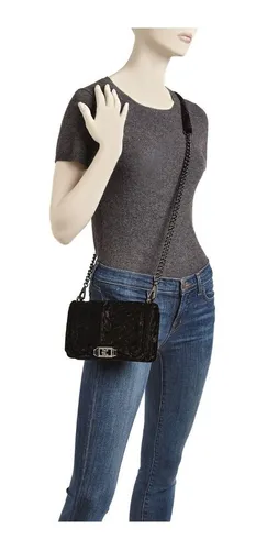 Rebecca Minkoff Cartera Cadena Terciopelo Chevron Nueva Envi