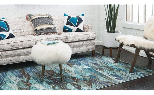 Alfombra Unique Loom 3137674 Color Blue/navy Blue - De 60.96cm X 7.62cm