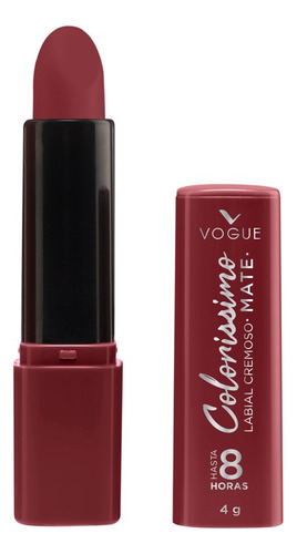 Labial Vogue Colorissimo Mate Cremoso Larga Duración 4gr Acabado Matte Color Manzana Roja