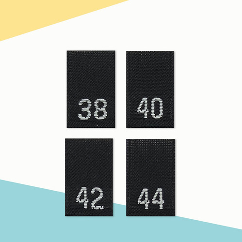 Imagem 1 de 3 de Kit Etiquetas Numeração 38, 40, 42 E 44 Preto (100pçs Cada)