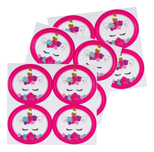 Mylin Calcomanía Cara Unicornio 4.5x5cm 12pz