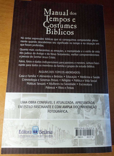 Manual Dos Tempos E Costumes Bíblicos William L. Coleman (Usado)
