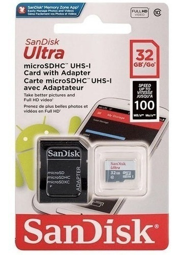 Microsd Sandisk 32gb Ultra C-10 100mb/s - Switch Zonagamerch