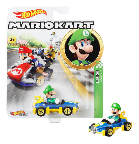 Hot Wheels Mario Kart Luigi Mach 8