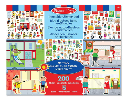 Melissa & Doug - My Town Almohadilla Adhesiva Reutilizable, 