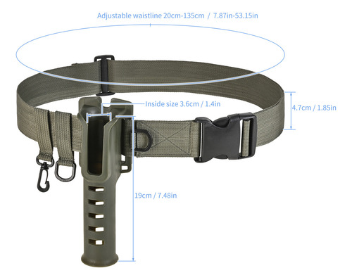 Cinturón Ajustable Con Soporte Para Cañas De Pescar, Ligero