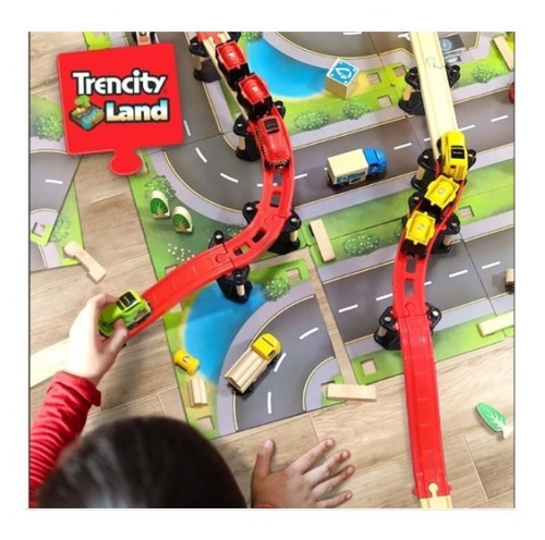 Imagen 3 de 6 de Trencity Land Serie Ciudad B 22pcs De Encastre Calles Madera