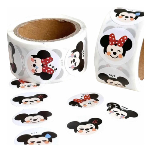 100 Stickers En Rollo Mickey Mouse