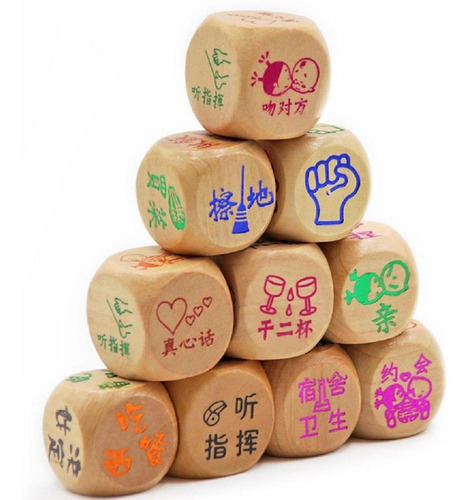 10 Piezas De Madera Seis Lados Dados D6 Familia Adultos 10 Piezas De Madera Seis Lados Dados D6 Familia Adultos