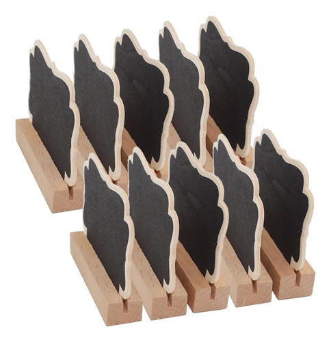 10 X Mini Tablero De Mensajes De Madera Pizarra Memo Para