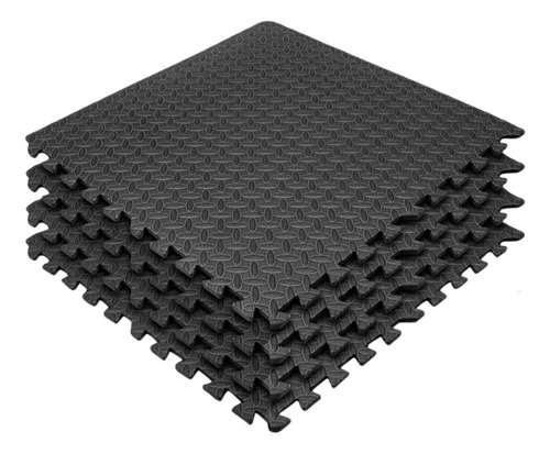 Tapete Antiderrapante Negro 60x60 Para Gimnasio 36 Pzs