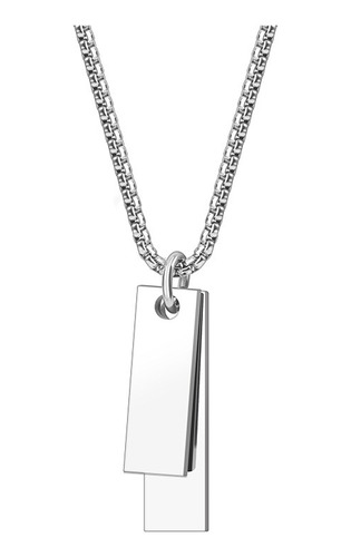 Collar Rectangular Acero Inoxidable Cadenas Hombres Mujer