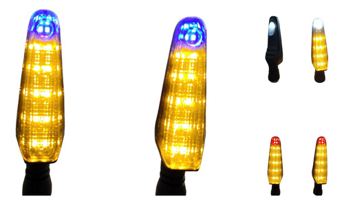 Direccional Leds Bi-color Running Moto Universal 2 Piezas
