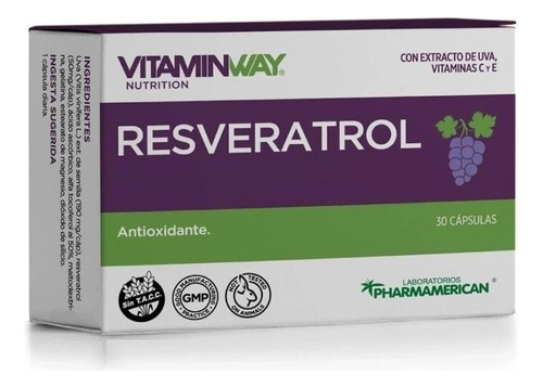 Vitaminway Resveratrol X 30 Capsulas - Antioxidante Sabor Sin Sabor