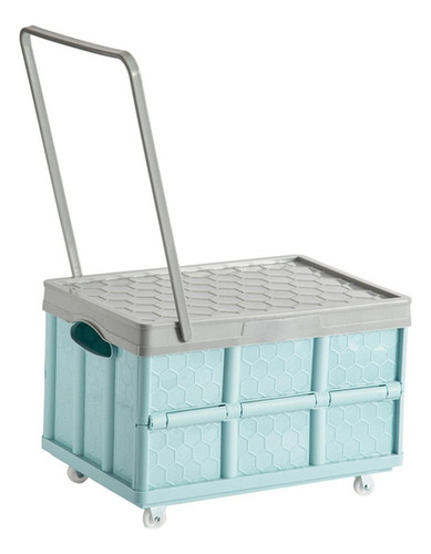 Contenedor De Almacenamiento Ropa Libros Caja Azul Con Rueda