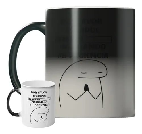 Taza Mágica Meme Regalo Flork Instalando Mi Paciencia Error - Negro ...