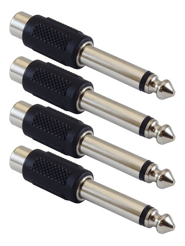 Adaptador Rca Hembra A Ts De 1/4 In, 4 Pack/moldeado