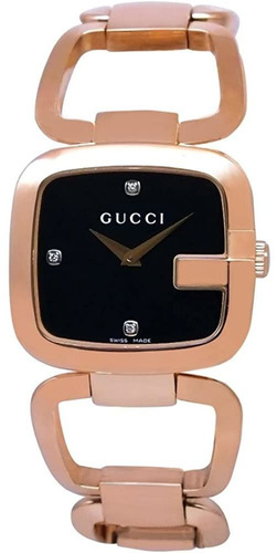 Reloj Gucci Para Mujer Ya125409, Negro/oro Rosa, Pulsera