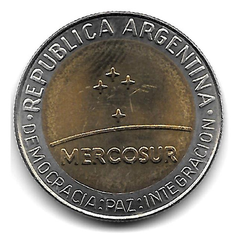 Mercosur Escasa Moneda Bimetálica 1 Peso Año 1998 - S/circ.