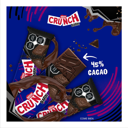 Chocolate Crunch Dark 6 piezas 40g c/u