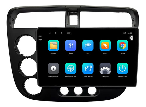 Central Multimidia Civic 01/05 9p Android 2gb 64gb Carplay