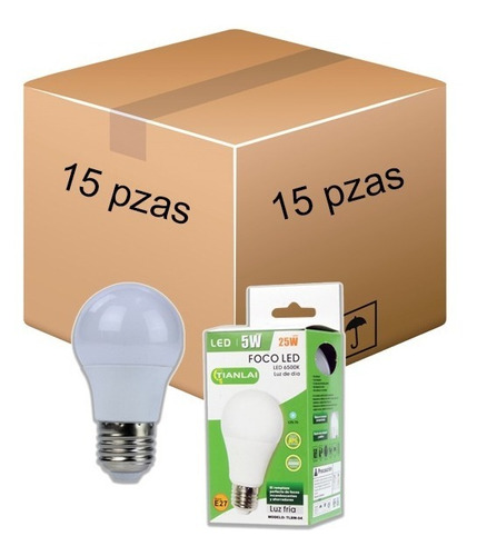 Paquete 15 Pzas Foco Bombilla Led 5w Equivale 25w 100lm C8s