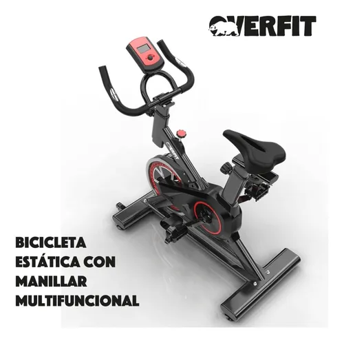 Bicicleta Estática Overfit Basic Para Spinning Negra Y Roja