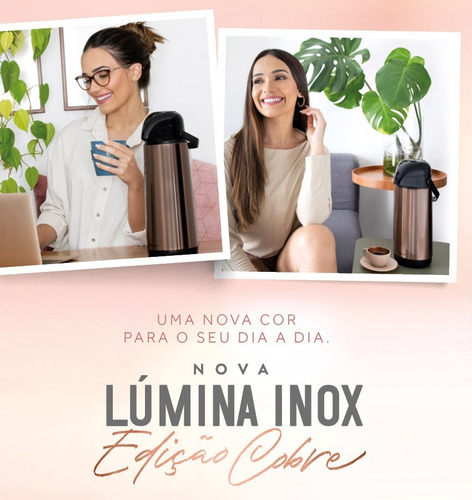 Imagem 2 de 7 de Garrafa Térmica Inox Lúmina Cobre 1,8 Litros Termolar