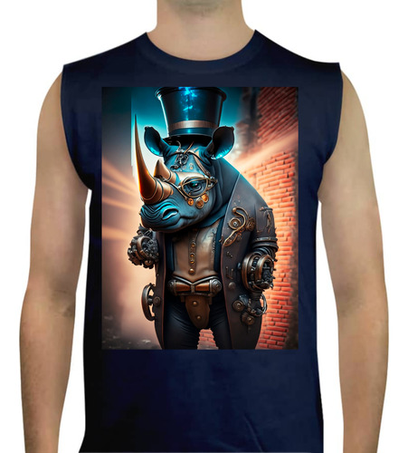 Playera Rinoceronte Robot - Rino - Animales - Sin Manga