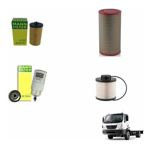 Kit Filtro De Ar/óleo/combustível/racor Mb Accelo 815/915