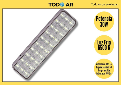 Imagen 2 de 3 de Luz De Emergencia De 30 Leds 8 Horas Autonomía Recargable