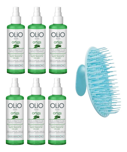 Olio 6 Loción Anti Caída Ortiga+ Eurostil Masajeador Capilar