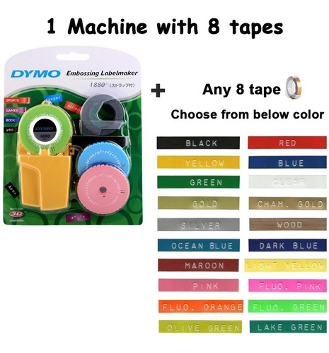 Dymo 1880 Grabado Manual Labeler Añadir 8 (cualquier Color)