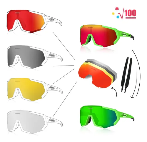 Queshark Polarizadas Lentes De Ciclismo Unisex Con 5 Lentes