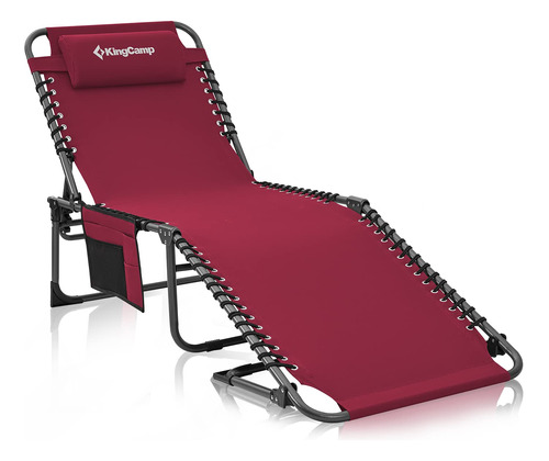 Kingcamp Tumbona Reclinable Para Camping, 74.8 X 23.2 X 13..