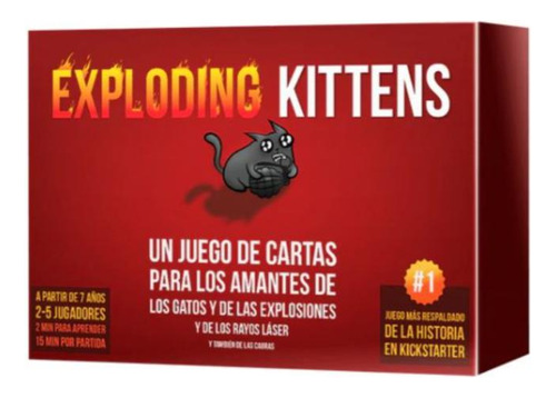 Juego De Mesa Exploding Kittens 2 A 7 Años De 2 A 5 Jugadore
